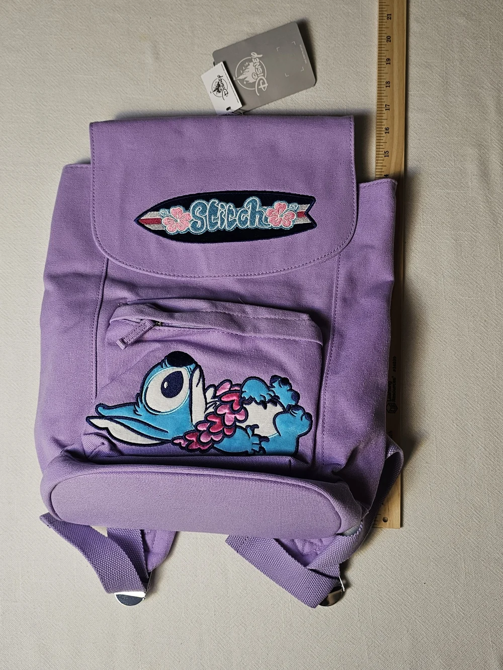 Walt Disney World Parks Lilo & Stitch Embroidered Purple Backpack‎ NWT